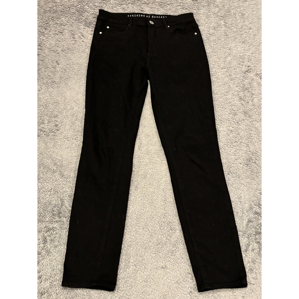 Articles Of Society Jeggings Womens 26 Black Stretch Dress Neutral Goth Zip